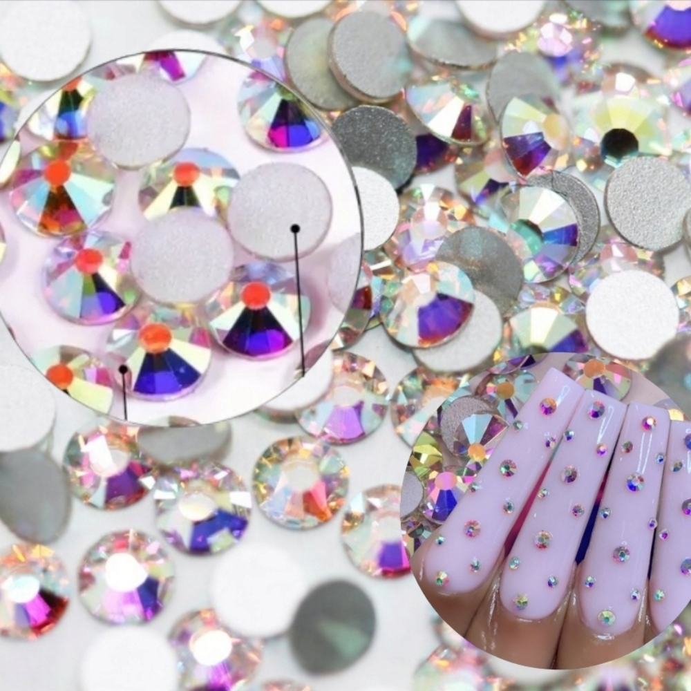 200X Crystal Rhinestones AB Flatback, nail supplies, craft supplies